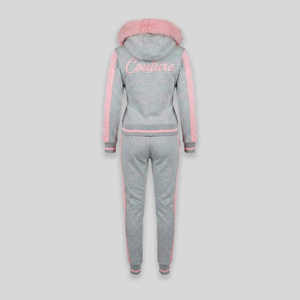 MDB Couture Women's M-Star Fur Hooded Sweatsuit