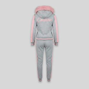 MDB Couture Women's M-Star Fur Hooded Sweatsuit