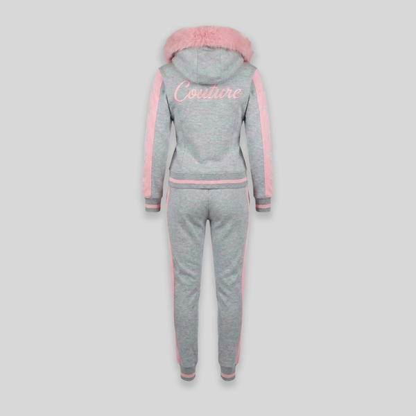 MDB Couture Women's M-Star Fur Hooded Sweatsuit
