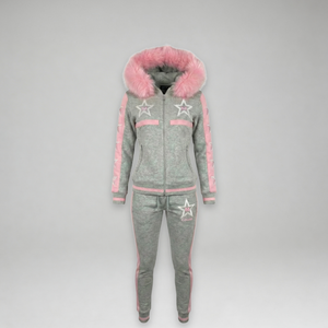 MDB Couture Women's M-Star Fur Hooded Sweatsuit