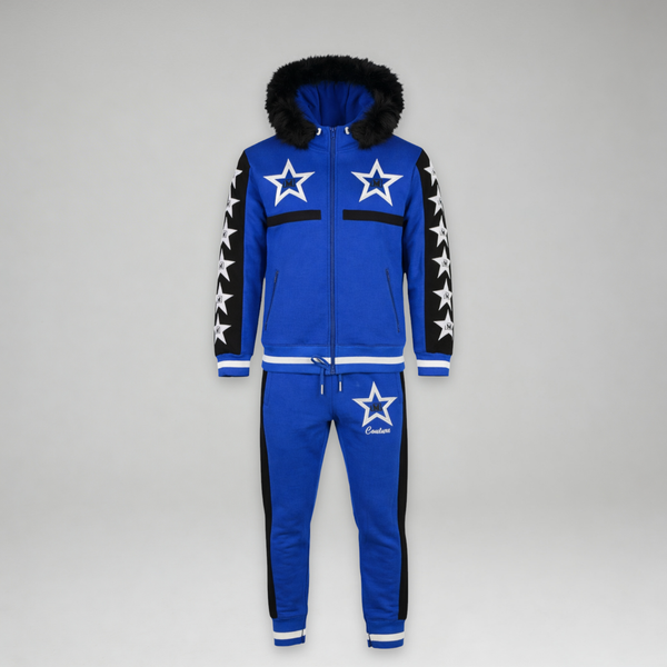 MDB Couture Men's M-Star Fur Hooded Sweatsuit