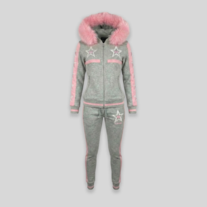MDB Couture Women's M-Star Fur Hooded Sweatsuit