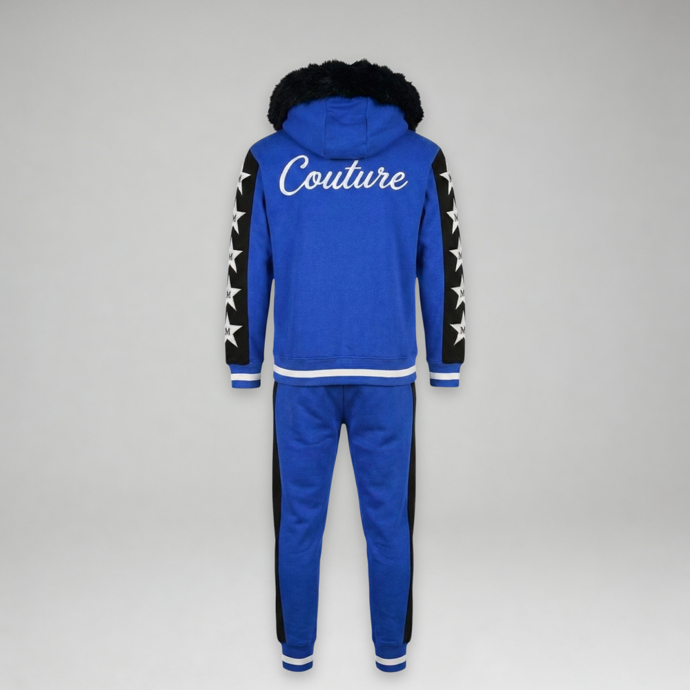 MDB Couture Men's M-Star Fur Hooded Sweatsuit