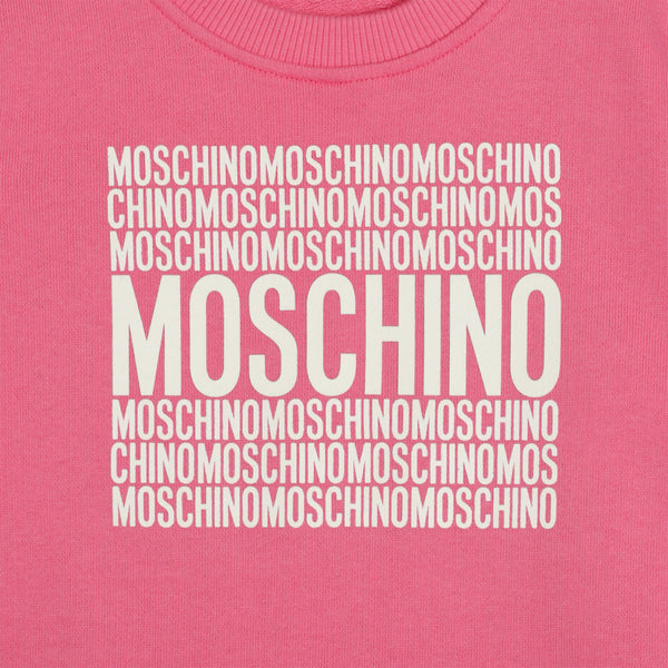 Moschino Kids Square Text Logo Crewneck Sweatshirt