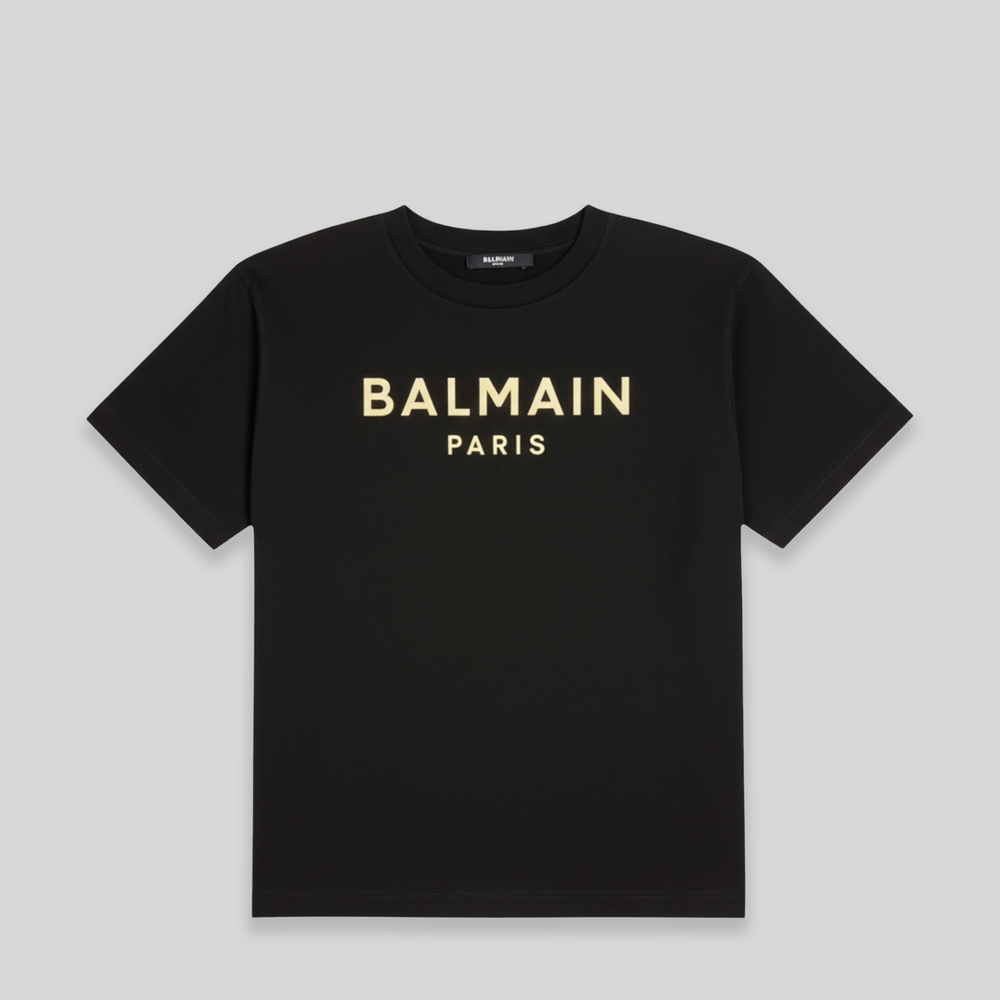 Balmain Kids Raised Neon Logo T-Shirt