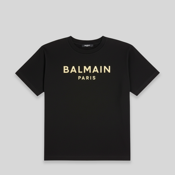 Balmain Kids Raised Neon Logo T-Shirt