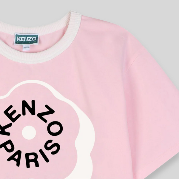 Kenzo Kids Flower Logo Cropped T-Shirt