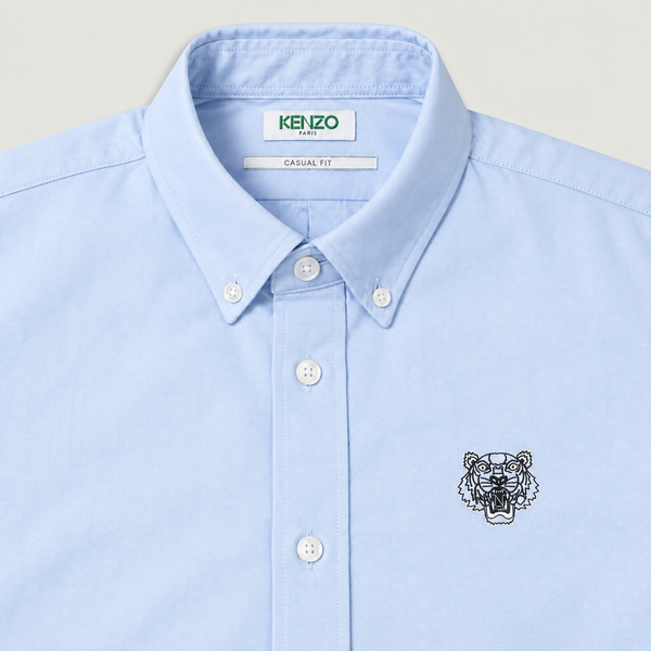 Kenzo Men's Tiger Patch Long Sleeve Woven Shirt