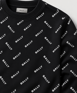 Bally Men's Monogram Sweatshirt in Dark Blue Cotton