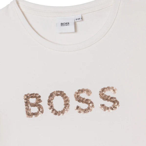 Hugo Boss Kids Girl's Sequin Logo T-Shirt