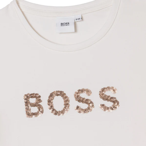 Hugo Boss Kids Girl's Sequin Logo T-Shirt