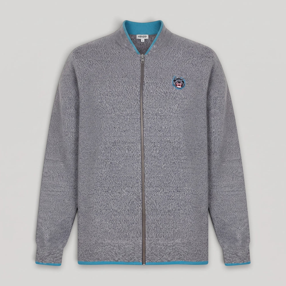 Kenzo Men's Tiger Crest Zipped Cardigan Sweater
