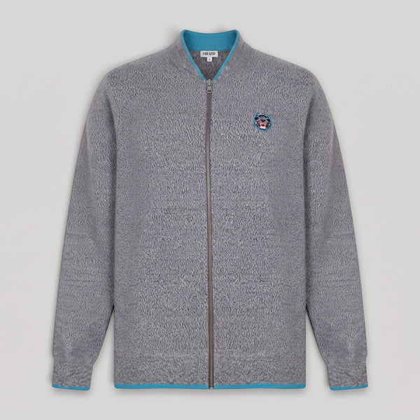 Kenzo Men's Tiger Crest Zipped Cardigan Sweater