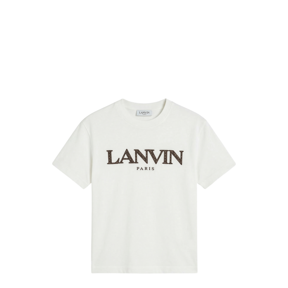Lanvin Kids Zig-Zag Embroidered Logo T-Shirt