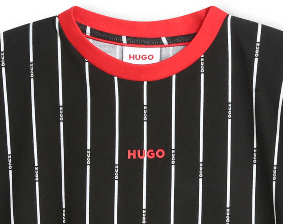 Hugo by Hugo Boss Kids Pinstripe Logo T-Shirt