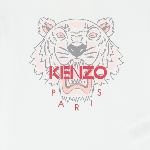 Kenzo logo with a tiger illustration on a light gray background