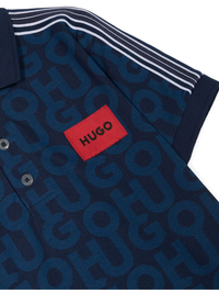 HUGO by Hugo Boss Piqué Monogram Side Stripe Polo Shirt