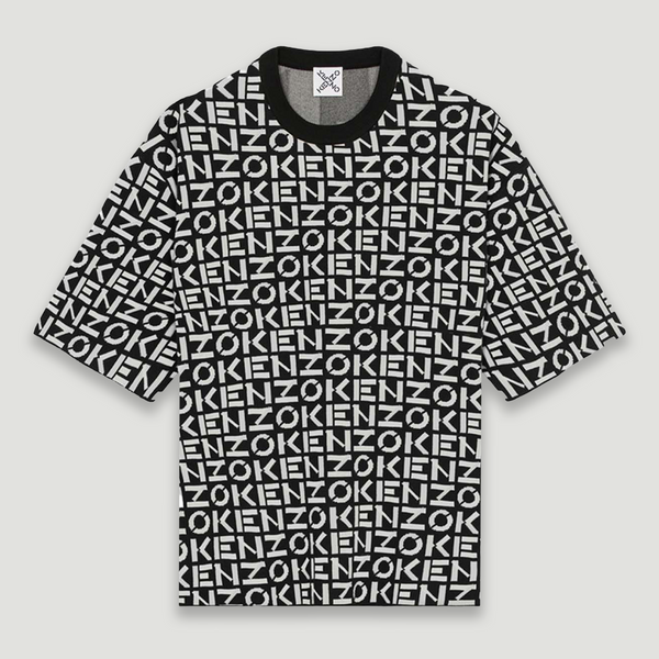 Kenzo Men's Oversize Monogram Short-Sleeve Jumper Shirt