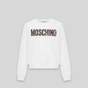 Moschino Kids Animal Print Logo Cotton Sweatshirt