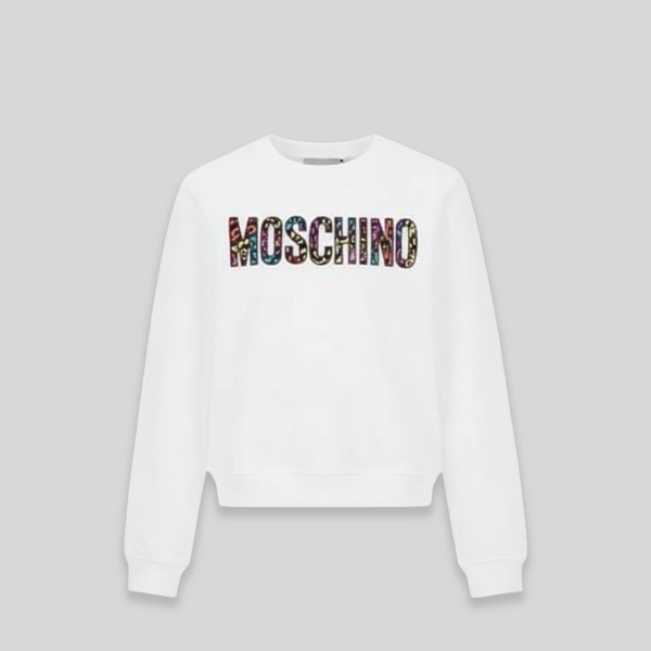 Moschino Kids Animal Print Logo Cotton Sweatshirt