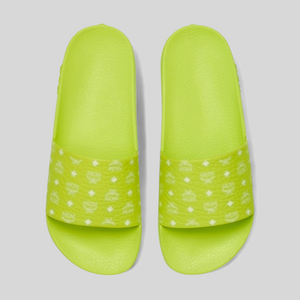 MCM Men's Monogram Print Rubber Slides