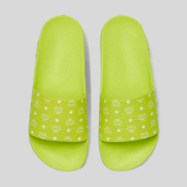 MCM Men's Monogram Print Rubber Slides