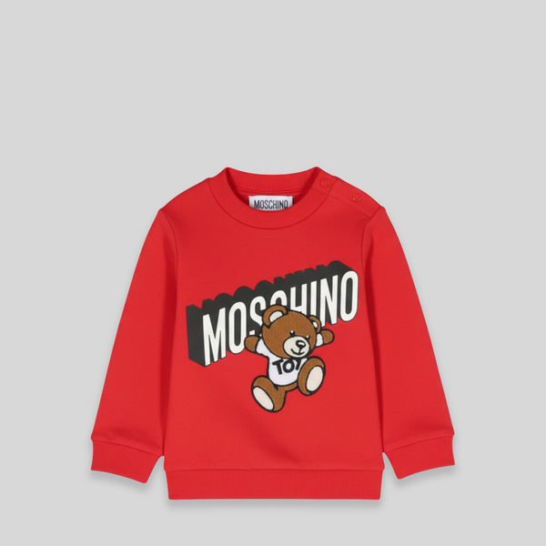 Moschino Kids Toddler's Chenille Teddy Bear Logo Sweatshirt