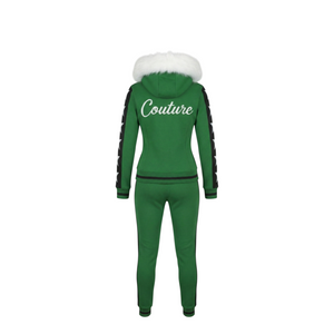 MDB Couture Women's M-Star Fur Hooded Sweatsuit