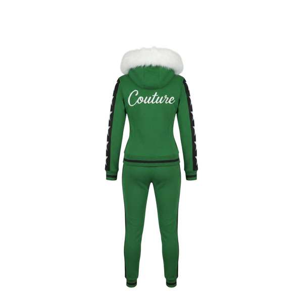 MDB Couture Women's M-Star Fur Hooded Sweatsuit