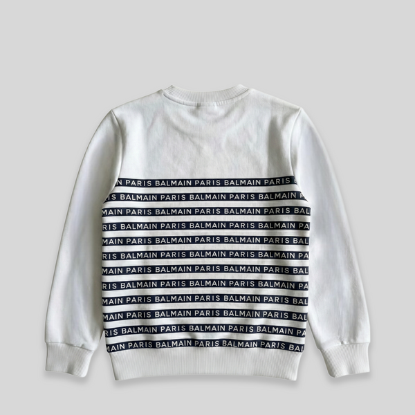 Balmain Kids Striped Logo Sweatshirt