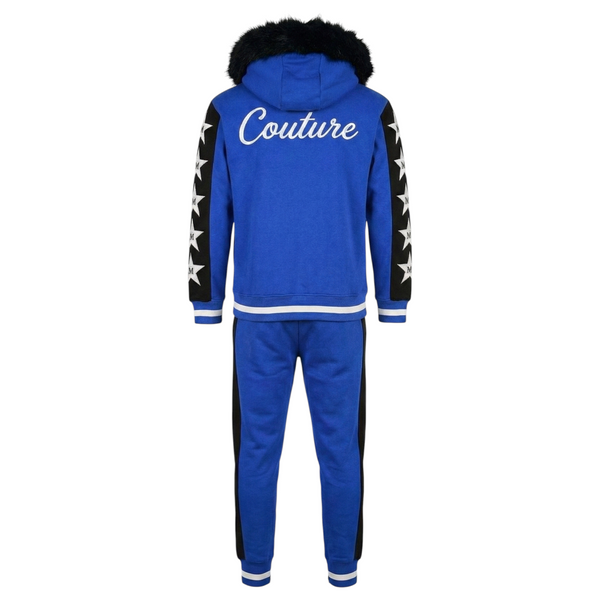 MDB Couture Men's M-Star Fur Hooded Sweatsuit