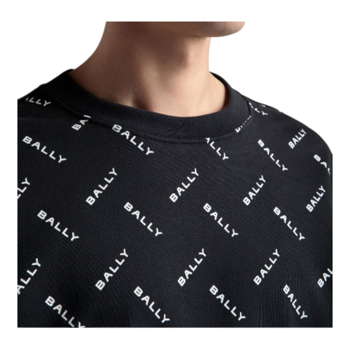 Bally Men's Monogram Sweatshirt in Dark Blue Cotton