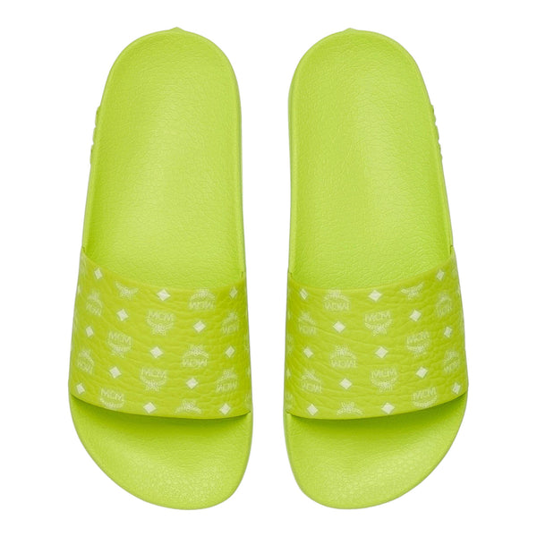 MCM Men's Monogram Print Rubber Slides