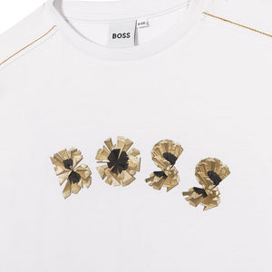 Hugo Boss Kids Gold Bar Graphic Logo T-Shirt