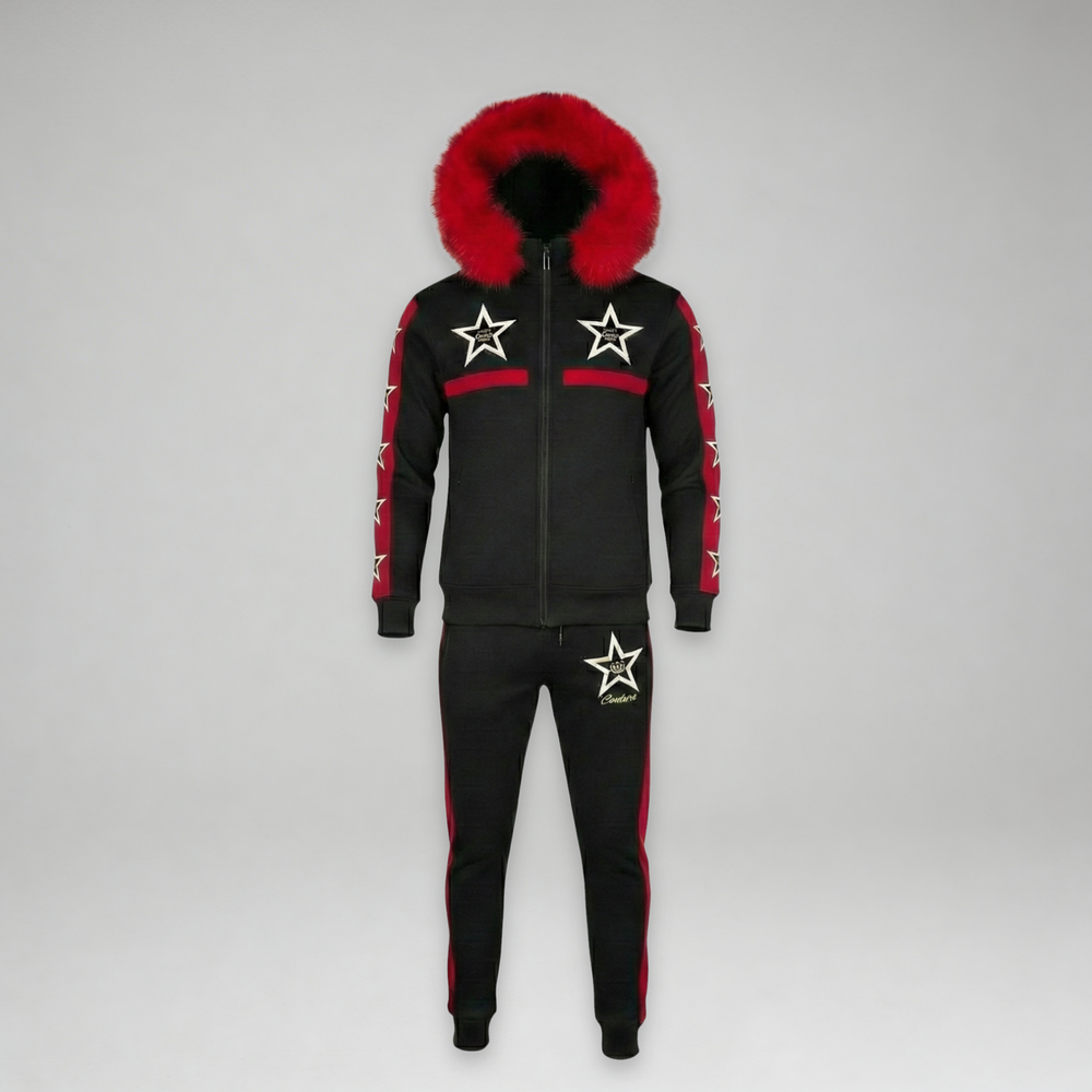 MDB Couture Men's M-Star Fur Hooded Sweatsuit