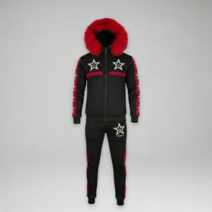 MDB Couture Men's M-Star Fur Hooded Sweatsuit