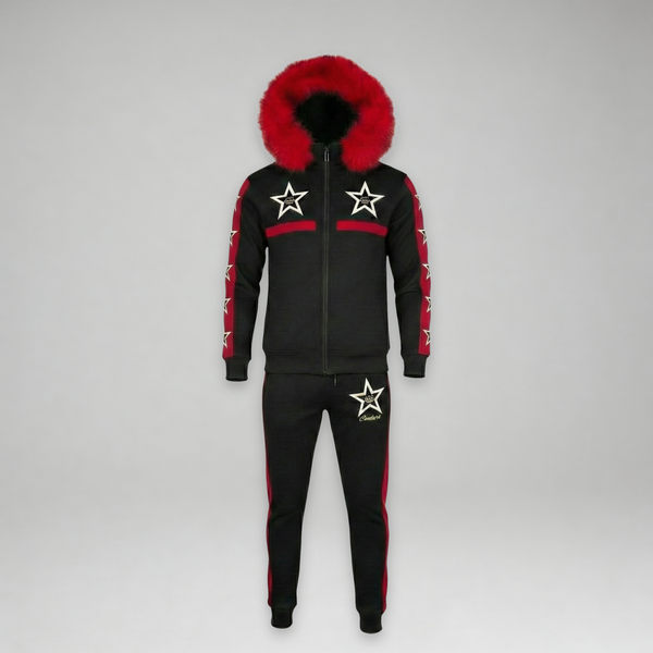 MDB Couture Men's M-Star Fur Hooded Sweatsuit