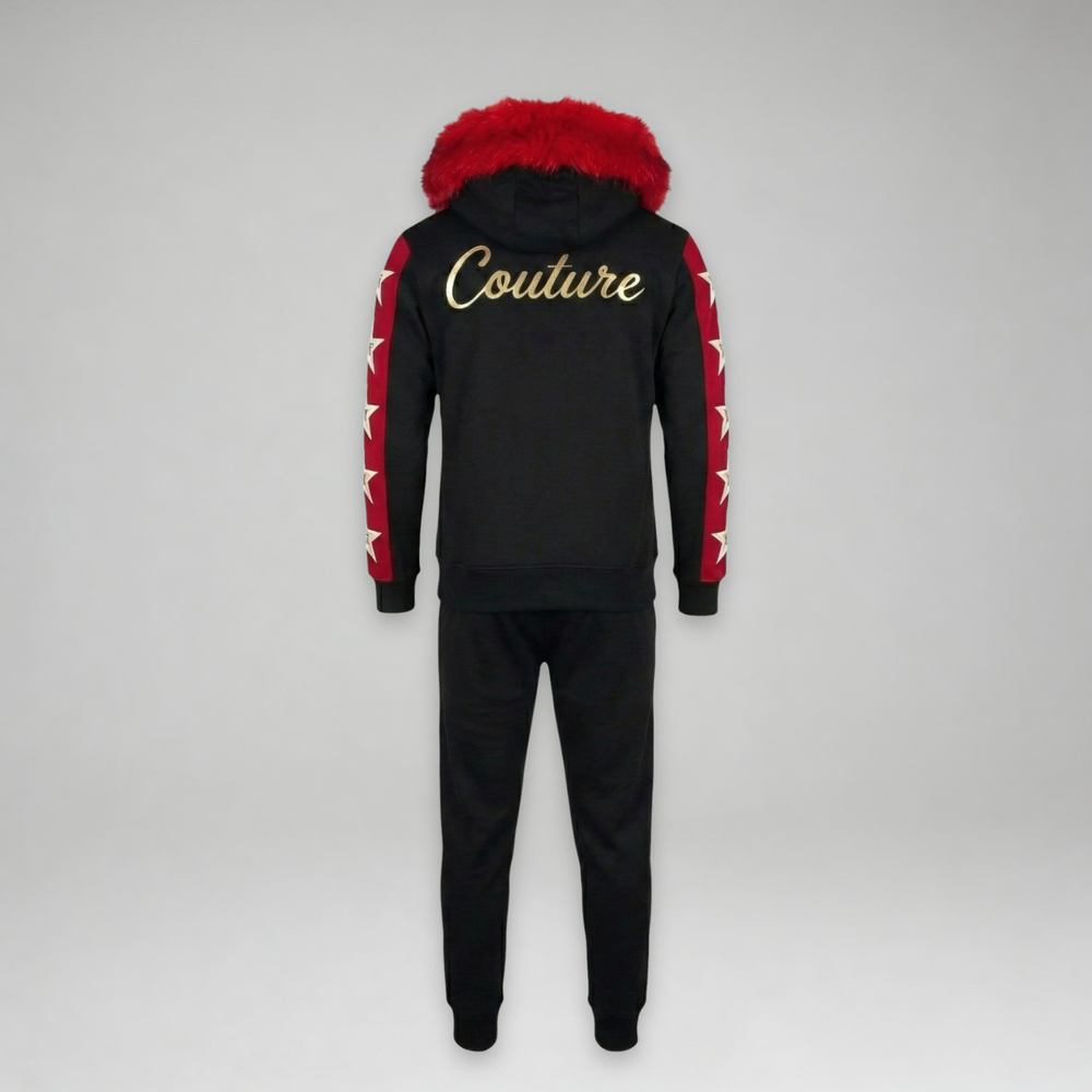 MDB Couture Men's M-Star Fur Hooded Sweatsuit