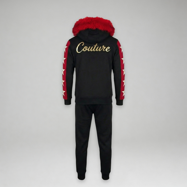 MDB Couture Men's M-Star Fur Hooded Sweatsuit
