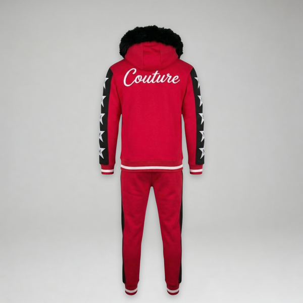 MDB Couture Men's M-Star Fur Hooded Sweatsuit