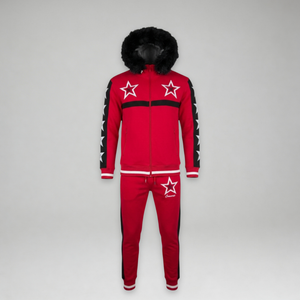 MDB Couture Men's M-Star Fur Hooded Sweatsuit