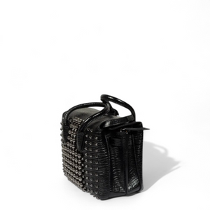 MCM Milla Pearl Studs Tote X Mini in Black