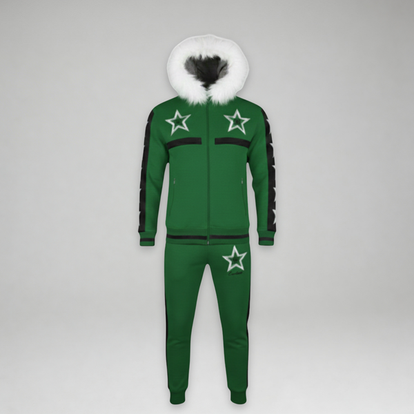 MDB Couture Men's M-Star Fur Hooded Sweatsuit