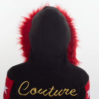 MDB Couture Kid's M-Star Fur Hooded Fleece Sweatsuit - Black