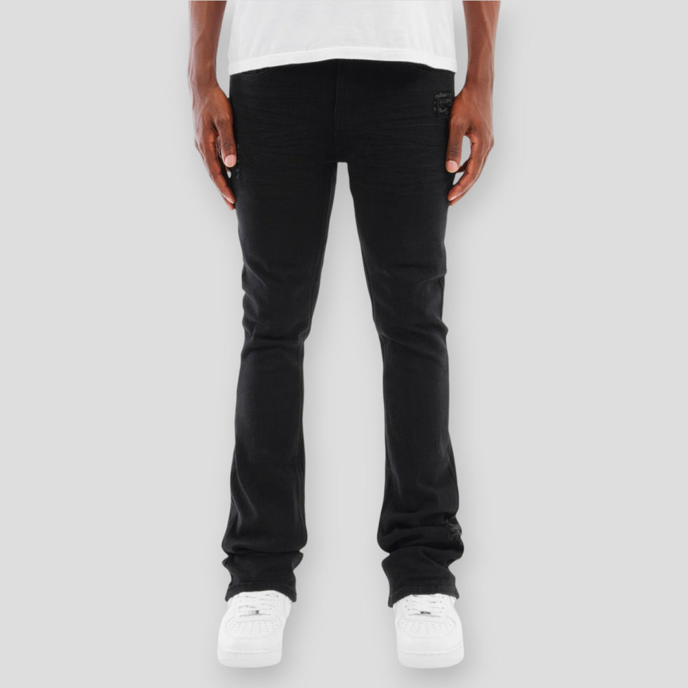 Hidden Treasures Distressed Flared Leg Jeans