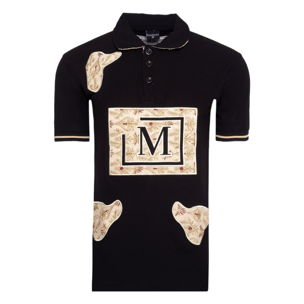 MDB Brand Men's Tapestry Logo Polo Shirt - Black