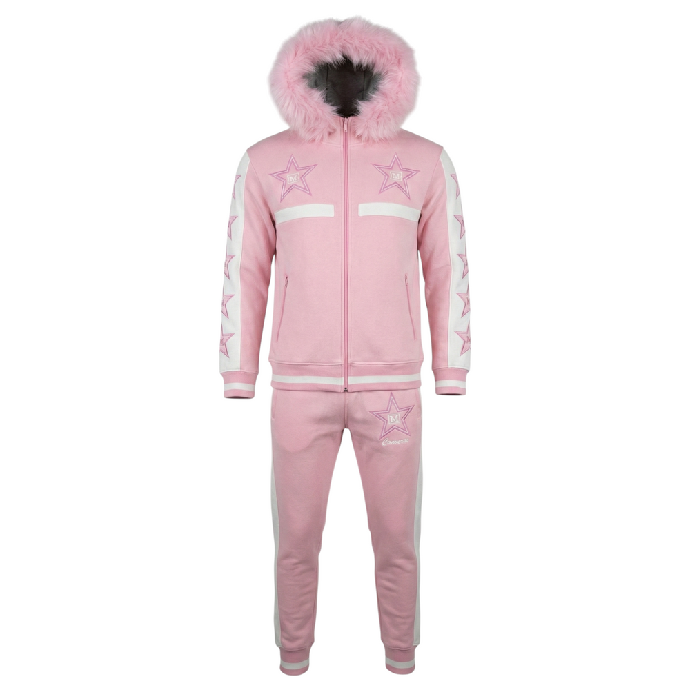 MDB Couture Men's M-Star Fur Hooded Sweatsuit