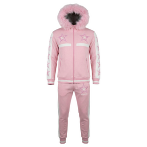 MDB Couture Men's M-Star Fur Hooded Sweatsuit