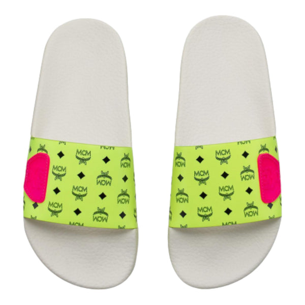 MCM Women's Slides in Neon Visetos