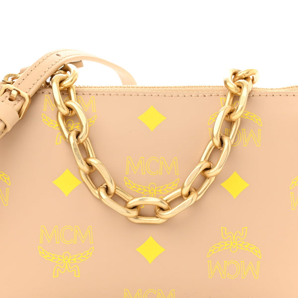 MCM Women's Zip Pouch in Color Splash Logo Leather